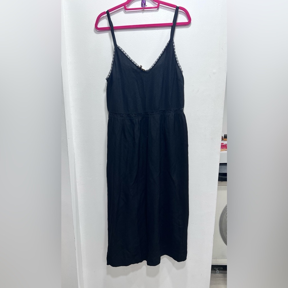 Wilfred Aritzia Le Fou Veronique Lace Midi Dress Silk Blend Midi Black Large